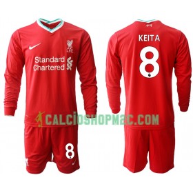 Liverpool Naby Keita 8 Bambino Maglia Prima 2020/2021 Manica Lunga (+ Pantaloncini)